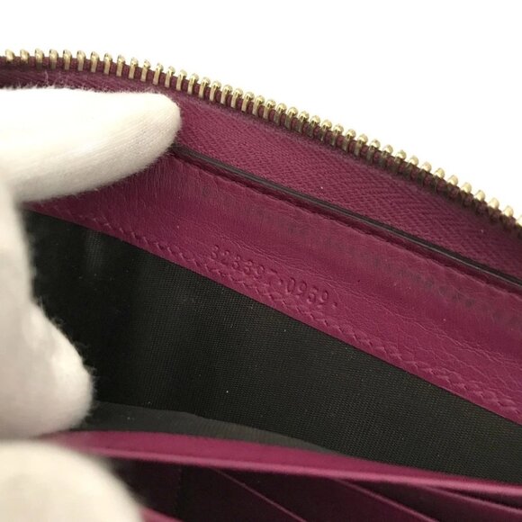 GUCCI Ssima GG Logo Leather Zip Around Long Wallet Purple/7BG0493 - Picture 8 of 8